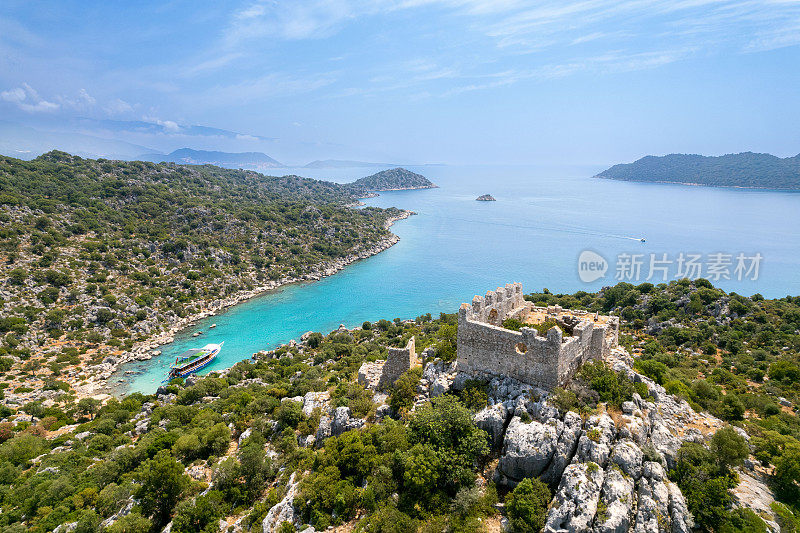 海上交通Kaleköy, Kekova。蓝色的航行。每日船之旅。游艇之旅。